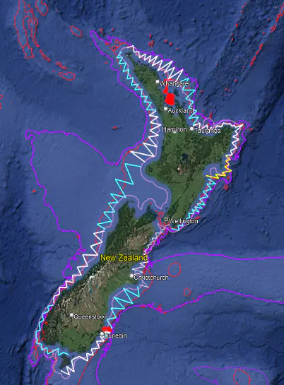 Glider Path Around NZ